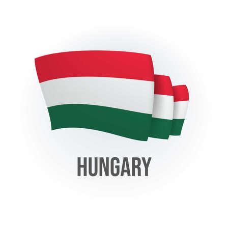 Vector flag of Hungary. Hungarian waving flag. Vector illustration.のイラスト素材