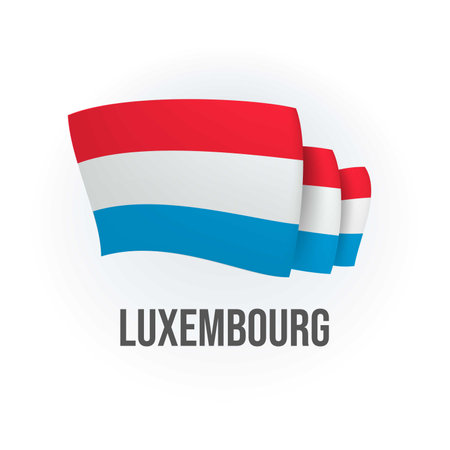 Vector flag of Luxembourg. Luxembourgish waving flag. Vector illustration.のイラスト素材