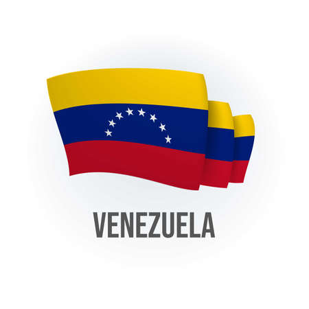 Vector flag of Venezuela. Venezuelan waving flag. Vector illustration.のイラスト素材