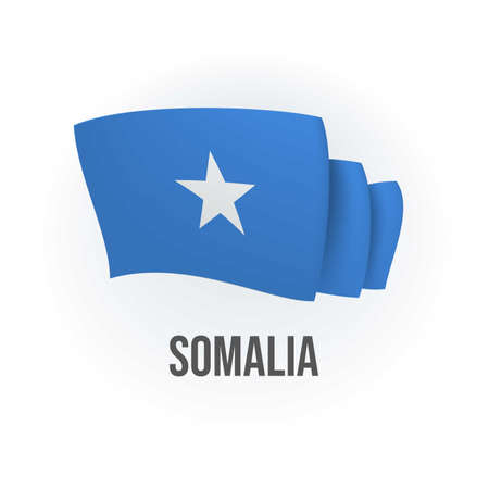Vector flag of Somalia. Somali waving flag. Vector illustration.のイラスト素材