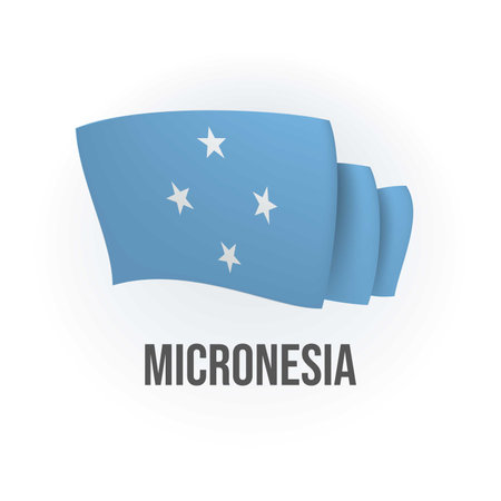 Vector flag of Micronesia. Micronesian waving flag. Vector illustration.のイラスト素材