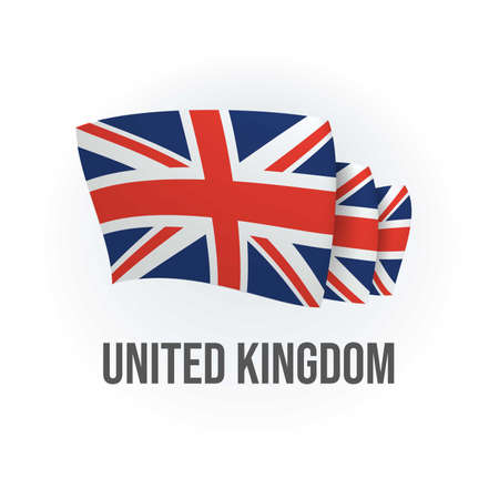 Vector flag of United Kingdom. British waving flag. Vector illustration.のイラスト素材