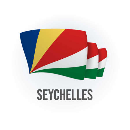 Vector flag of Seychelles. Seychellois waving flag. Vector illustration.のイラスト素材