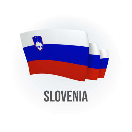 Vector flag of Slovenia. Slovenian waving flag. Vector illustration.のイラスト素材