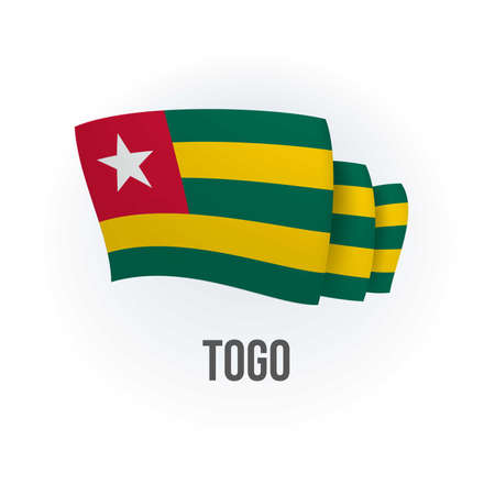 Vector flag of Togo. Togolese waving flag. Vector illustration.のイラスト素材
