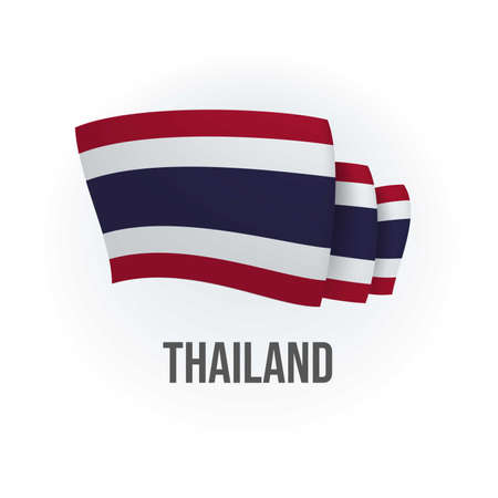 Vector flag of Thailand. Siam waving flag. Vector illustration.のイラスト素材