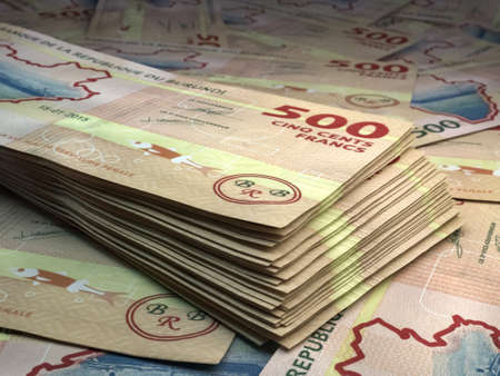 Money of Burundi. Burundian franc bills. BIF banknotes. 500 francs. Business, finance, news background.の写真素材
