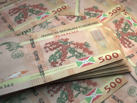 Money of Burundi. Burundian franc bills. BIF banknotes. 500 francs. Business, finance, news background.の写真素材
