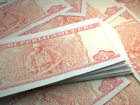 Money of Cuba. Cuban peso bills. CUP banknotes. 3 pesos. Business, finance, news background.の写真素材