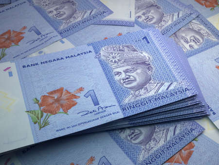 Money of Malaysia. Malaysian ringgit bills. MYR banknotes. 1 ringgits. Business, finance, news background.の写真素材