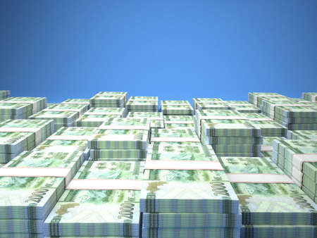 Money of Guinea. Franc bills. GNF banknotes. 2000 French. Business, finance, news background. 3d illustration.の写真素材