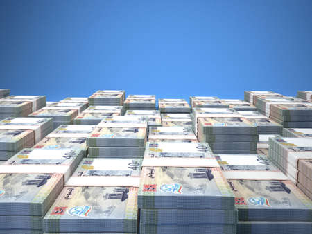 Money of Djibouti. Franc bills. DJF banknotes. 40 French. Business, finance, news background. 3d illustration.の写真素材