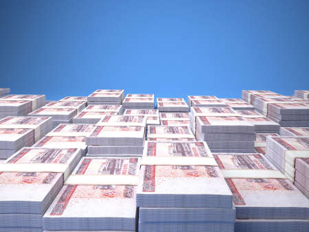 Money of Myanmar. Kyat bills. MMK banknotes. 500 Burmese. Business, finance, news background. 3d illustration.の写真素材