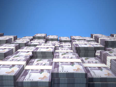 Money of Sri Lanka. Rupee bills. LKR banknotes. 500 Sinhala. Business, finance, news background. 3d illustration.の写真素材