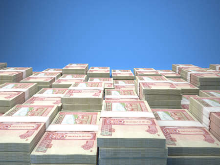 Money of Mongolia. Mongolian tugrik bills. MNT banknotes. 20 togrog. Business, finance, news background. 3d illustration.の写真素材