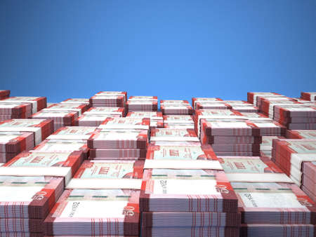 Money of Liberia. Dollar bills. LRD banknotes. 50 English. Business, finance, news background. 3d illustration.の写真素材