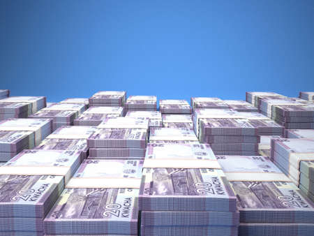 Money of Malawi. Kwacha bills. MWK banknotes. 20 Nyanja. Business, finance, news background. 3d illustration.の写真素材