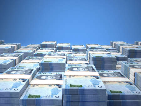 Money of Malawi. Kwacha bills. MWK banknotes. 200 Nyanja. Business, finance, news background. 3d illustration.の写真素材