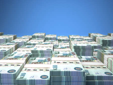 Money of Zambia. Kwacha bills. ZMW banknotes. 10 Bemba. Business, finance, news background. 3d illustration.の写真素材