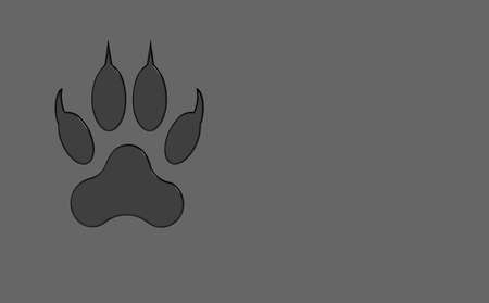 3d rendering. 3d image. animal footprint on a gray background. mammal paw printの写真素材
