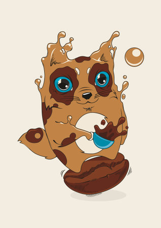 coffee catのイラスト素材