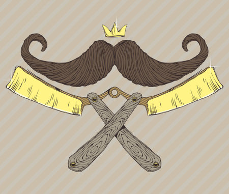 Mustache gold razorのイラスト素材