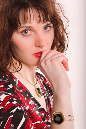 The young fine girl. Photosession in studio.の写真素材