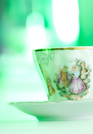 Cup from coffee against the Espresso machine の写真素材