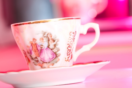 Cup from coffee against the Espresso machine の写真素材