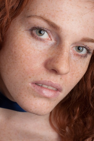 Close-up portrait of sexy caucasian young womanの写真素材