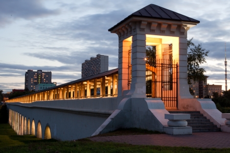 reconstructed aqueduct  Russia  Moscow  Rostokinoのeditorial素材