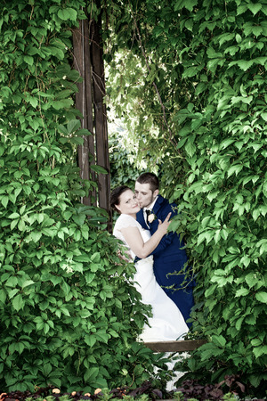 couple on a walk in the parkの写真素材