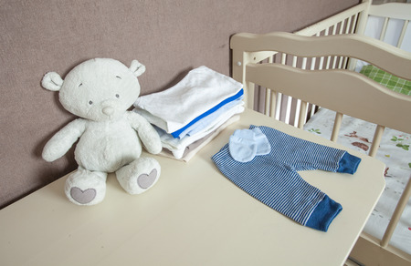 The modern children's nursery with a dresserの写真素材