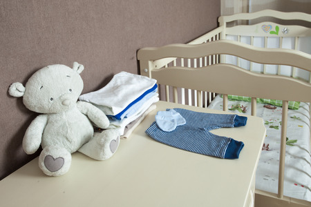 The modern children's nursery with a dresserの写真素材