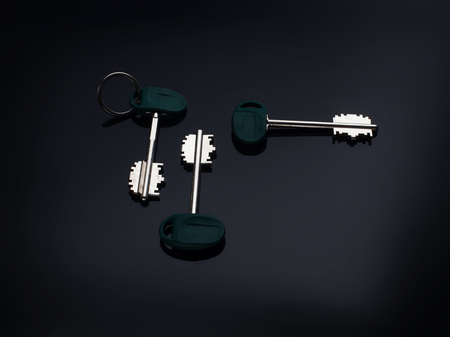 House Key with black backgroundの写真素材