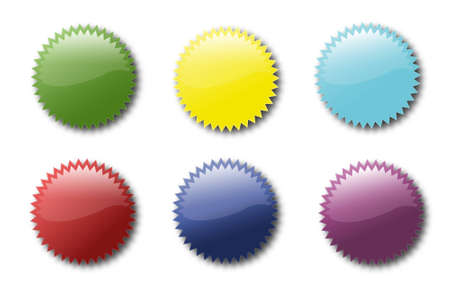 Set of various colored sticker iconsのイラスト素材