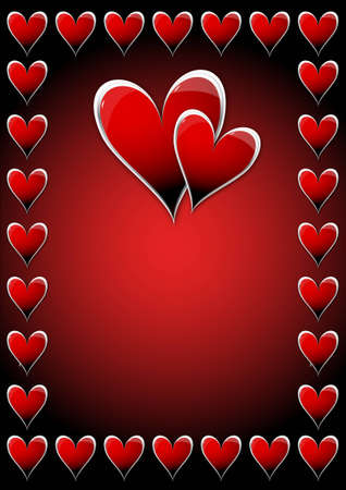 Valentines Day card with heartsのイラスト素材