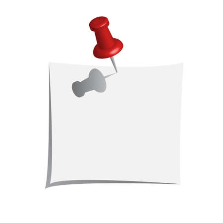Vector note paper with push pin のイラスト素材