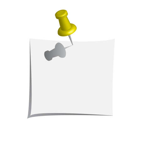 Vector note paper with push pin のイラスト素材