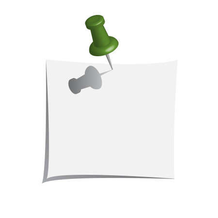 Vector note paper with push pin のイラスト素材