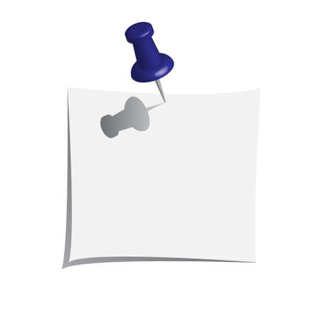 Vector note paper with push pin のイラスト素材