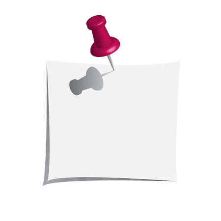 Vector note paper with push pin のイラスト素材