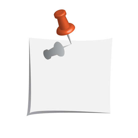 Vector note paper with push pin のイラスト素材
