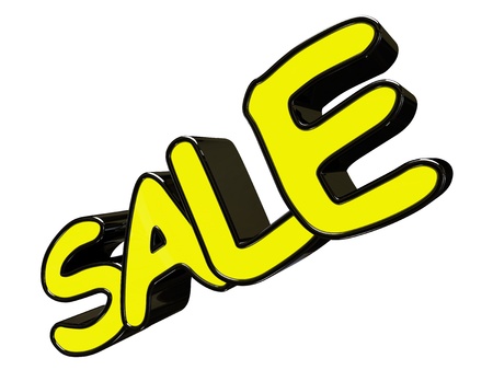 Sale 3d text isolated on white background の写真素材
