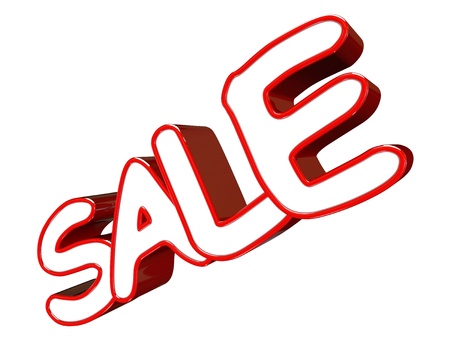 Sale 3d text isolated on white background の写真素材