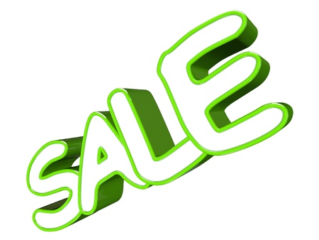 Sale 3d text isolated on white background の写真素材