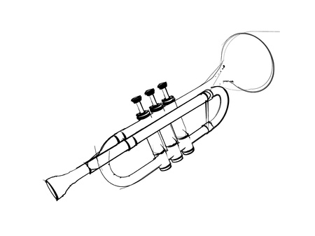 Trumpet isolated on white background の写真素材