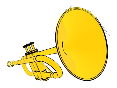 Trumpet isolated on white background の写真素材