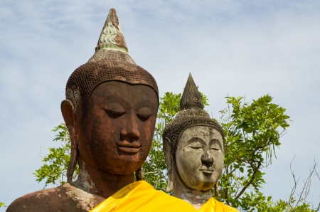 buddha statue in Wat Phra Borommathat Chaiya province Suratthani people worshiped in Thailandの写真素材