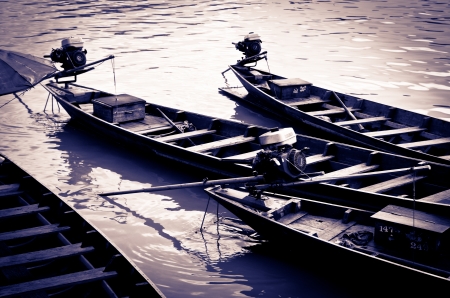 longtail boat use people transporter in thailandの写真素材